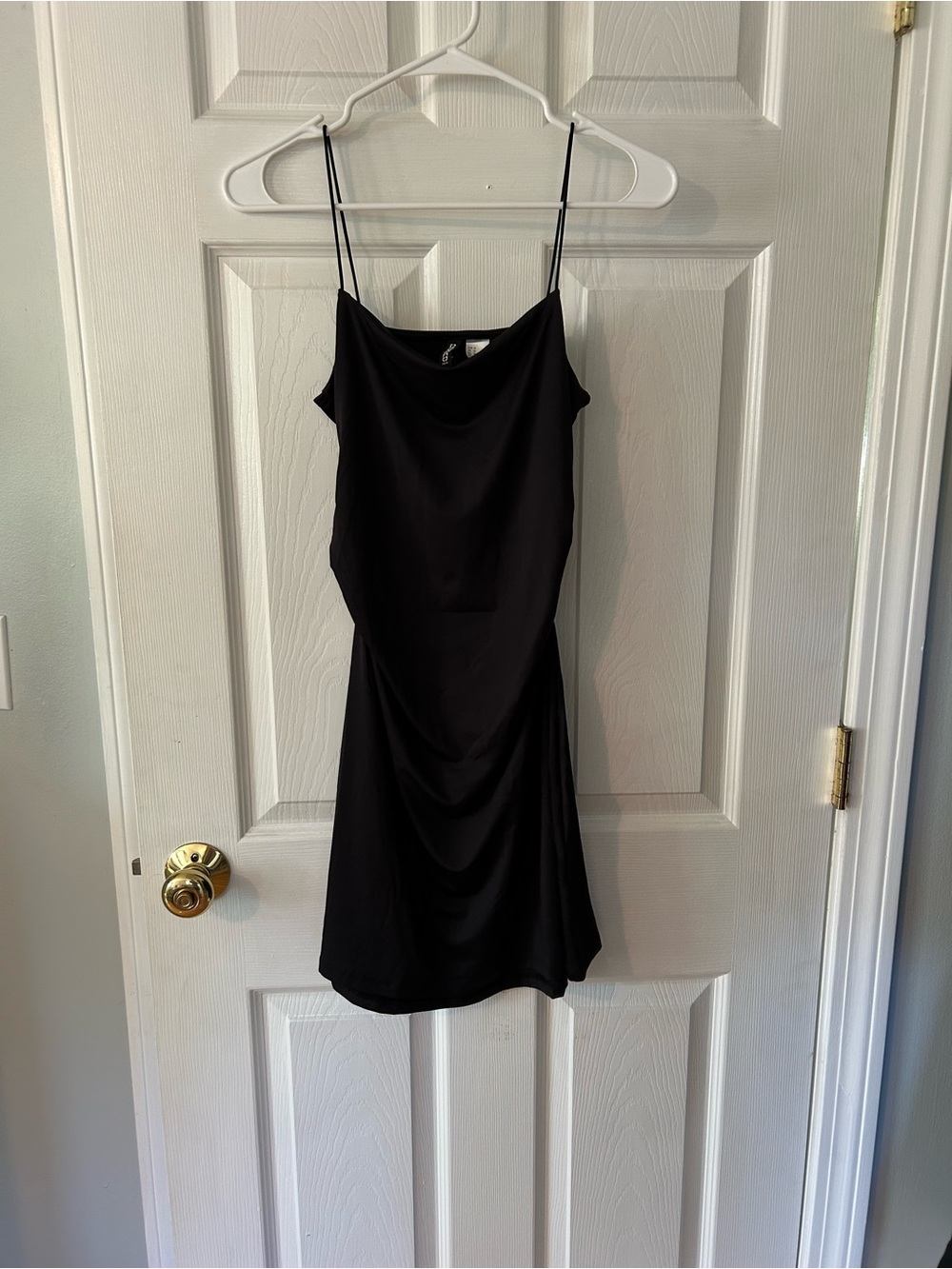 H&M Black Cowl Neck Mini Slip Dress